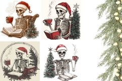 Christmas Skull Pillowcase, Christmas Tree Pillow Case PNG Product Image 3