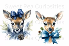 Christmas, Deer, Ephemera, PNG, watercolor, Clipart Product Image 3
