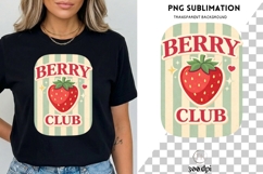 Berry Club PNG Sublimation | Cute Strawberry Retro Design Product Image 1