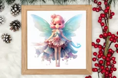 Pink Christmas Fairy Clipart Sublimation, Fairy Christmas Product Image 3