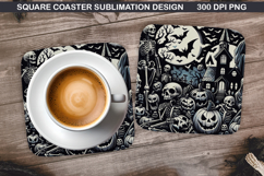 Halloween Coaster Sublimation, Halloween Coaster PNG Design Product Image 1