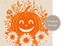 Floral Halloween Pumpkin Tumbler, Floral Tumbler Template Product Image 3