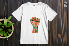 Floral Raised Fist Illustration Clipart Sublimation PNG Product Image 2