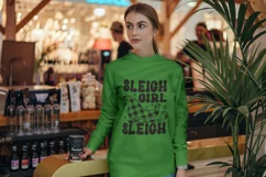 Sleigh girl Sleigh SVG, Funny Christmas SVG, Sleigh PNG Product Image 4