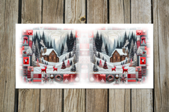 Christmas patchwork landscape | 4 Sublimation Mug designs Product Image 3