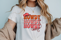 Retro Howdy Valentine Text With Cowboy Hat Graphic Design Product Image 3