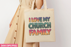 I Love My Church Family PNG, Retro Church Sublimation PNG Product Image 3