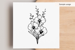 Hand Drawn Orchid Bouquet SVG Product Image 3