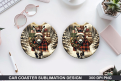 Donkey Car Coaster Sublimation| Christmas Coaster PNG Product Image 1