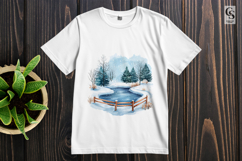 Cozy Winter Cabin Scene Sublimation Clipart PNG Product Image 3