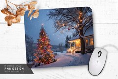 Magical Christmas Evening Scene Mouse Pad PNG Design Product Image 1