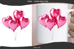 Valentine balloons png design for T-shirts Product Image 3