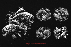 10 Bundle Dark Art Pisces Fish Koi Gothic Horror Zodiac Product Image 5