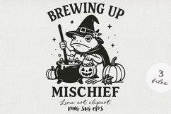 Halloween Witch Frog SVG PNG. Cute Spooky Frog Clipart. Product Image 5