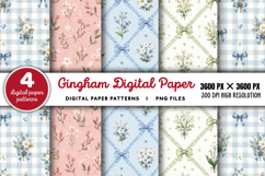 Gingham Digital Paper Backgrounds PNG Product Image 1