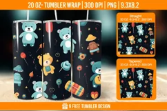 Children Toys Tumbler Wrap Designs, Sublimation Wrap Product Image 1