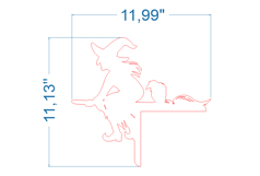 Witch Halloween Door Corner SVG laser cut file for Glowforge Product Image 2