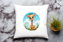 Cute Giraffe Clipart Sublimation PNG Product Image 3