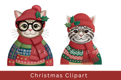 Cute Christmas Animal Clipart Cozy Winter Holiday PNG Product Image 1