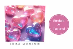 3D Glitter Hearts Tumbler Design, Valentine's Day Tumbler Product Image 3