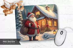 Jolly Santa by Snowy Log Cabin Mouse Pad Sublimation Design Product Image 1