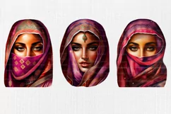 Arabic clipart, Muslim clipart, Arab woman clipart 19 PNG Product Image 4
