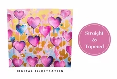 Pink Hearts Tumbler Design, Valentine's Day Sublimation PNG Product Image 3