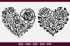 Rose Heart SVG, Floral Heart SVG, Boho Flower Heart SVG, Product Image 3