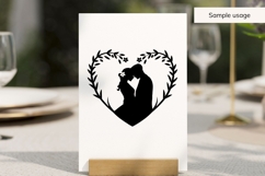 Bride And Groom Heart Floral Frame SVG Product Image 3