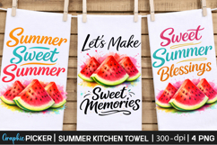 Summer Kitchen Towel Sublimation, Trendy Summer PNG, Summer Product Image 2