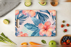 Pastel Tropical Flowers Cutting Boards sublimation Designs Product Image 3