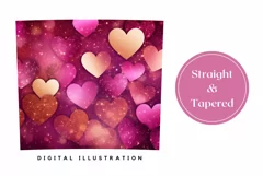 Love Hearts Tumbler Design, Glitter Hearts Tumbler Wrap PNG Product Image 3