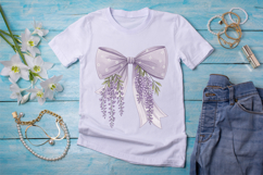 Lavender Wisteria Coquette Bow Clipart Product Image 3