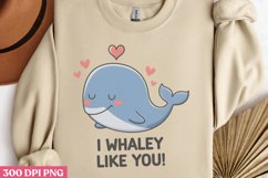 I Whaley Like You PNG, Valentine Puns Sublimat Product Image 3