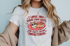 Cute Cat Cartoon Valentines Day Illustration On A Heart Product Image 3