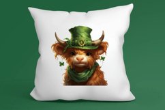 St Patricks Day Highland Cow Clipart, Highland Cow Clipart Product Image 3