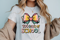 Coquette Bow 100 Days of School Sublimation PNG Product Image 3