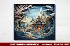 Christmas 20 OZ Tumbler Wrap PNG, Christmas Tumbler Wrap Product Image 3