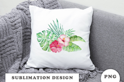 Watercolor Tropical Flowers Bouquet png Product Image 3
