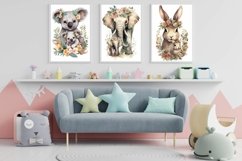 Floral Animals Mom and Baby Wall Art Clipart Product Image 2