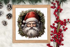 Watercolor Peeking Santa and Snowman Clipart, Christmas PNG Product Image 3