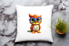Cute Smart Owls Clipart Sublimation PNG Product Image 3