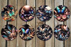Butterfly | black Car coaster &amp; key chain sublimation design Product Image 3