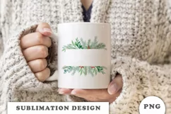 Watercolor Christmas Floral Frame png Product Image 3