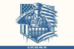 Patriotic Soldier Vector SVG Bundle Product Image 4
