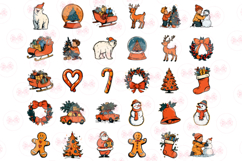 Retro Christmas Clipart Product Image 4