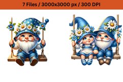 Cute Gnome Spring Clipart Sublimation PNG Design Bundle Product Image 3