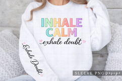 Inhale Calm Exhale Doubt Rainbow Mental Health Shirt with Product Image 3