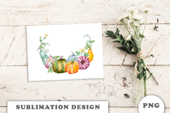 Watercolor Autumn Pumpkins Wreath png Product Image 3