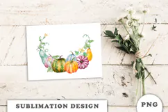 Watercolor Autumn Pumpkins Wreath png Product Image 3